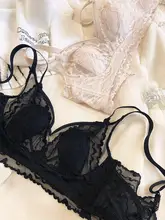 フレンチスタイルのセクシーなうさぎ耳ブラ【ノンワイヤー・レース・バスト補正】（セットアップ対応）