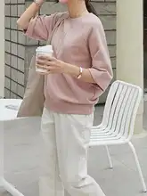 極上の柔らかさのコットン中袖Tシャツ【女性用・七分袖・ルーズフィット・おしゃれ】