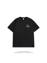 シンプルなカートゥーンプリントのコットン短袖Tシャツ【ユニセックス・夏用・ゆったりサイズ】