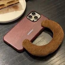 手提げ腕 strap 付き秋冬用スマートフォンケース【iPhone対応・防摔・高級感】