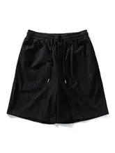 肌理感のアイスシルクショートパンツ【夏用・ゆったり・カジュアルスタイル・運動対応】（セットアップ対応）