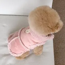 犬服 小型犬向け リードつける 保温ベスト 秋冬用