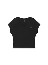 黒のVネックTシャツ【デザイン・夏用・短袖】