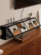 穴あけ不要の光猫ルーター置き棚【壁掛け収納・電源タップ収納・配線整理】