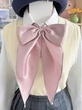 免打つきリボンカラーの学生制服用大きな蝶ネクタイ【無地・セーラー服・学院風】