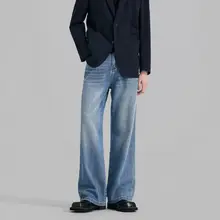 夏用 メンズ デニムパンツ【フィット・ウォッシュ加工・ストレートシルエット】