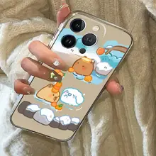 iPhone対応 透明カートゥーンデザインのスマホケース【全包・防摔・男女兼用】