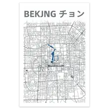 都市地図デザインのポストカード【北京・天津・重慶・成都・広州・南京・杭州・マカオ・香港】