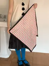 レトロな小花柄コットンバンダナ【女性用・春夏・ウエストリボン付き】