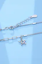 S925シルバー製 不均一な星デザインネックレス【女性用・五角星・個性的・鎖骨チェーン】
