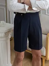 鹿三 メンズ 夏用スリムフィットショートパンツ【英倫風・軽量ポリエステル】