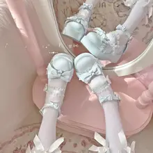 ロリータ風 厚底リボン付きダンスシューズ【大きなトゥ・スタイリッシュデザイン】