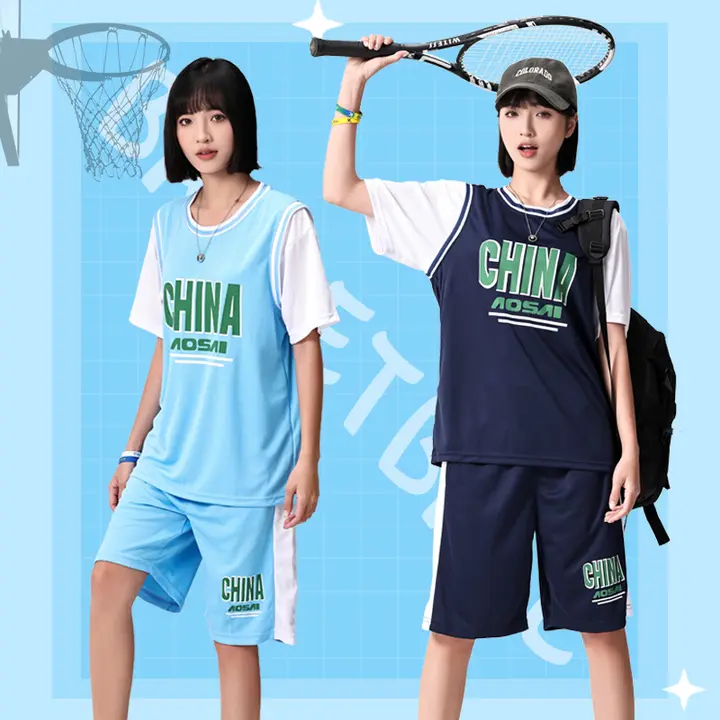 レディース 短袖バスケットボールTシャツ【トレーニング用・夏向け・フェイク2点セット】
