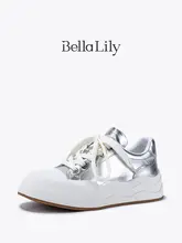 BellaLilyの新作ストリートスタイル牛革スニーカー