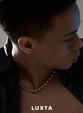 金メッキボールチェーンネックレス【ヒップホップスタイル・ショートタイプ・ユニセックス】