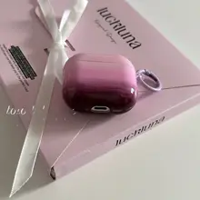 葡萄紫のグラデーションAirPodsケース【シンプルな  防落設計・AirPods用】