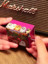 猫モチーフの手動ヴィンテージ音楽ボックス【アートギフト・誕生日用】
