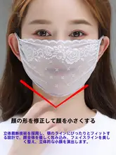 夏用レディース薄手マスク【オシャレな透け感・レース・風防止・屋外用】