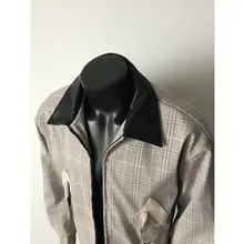 千鳥格デザインのハーネスジャケット【レトロスタイル・レザーカラー・メンズ用】