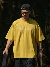 Tシャツ 半袖 メンズ ソロナ 接触冷感 ルーズ ブランドロゴ フロックプリント ライン柄 「Broshood」