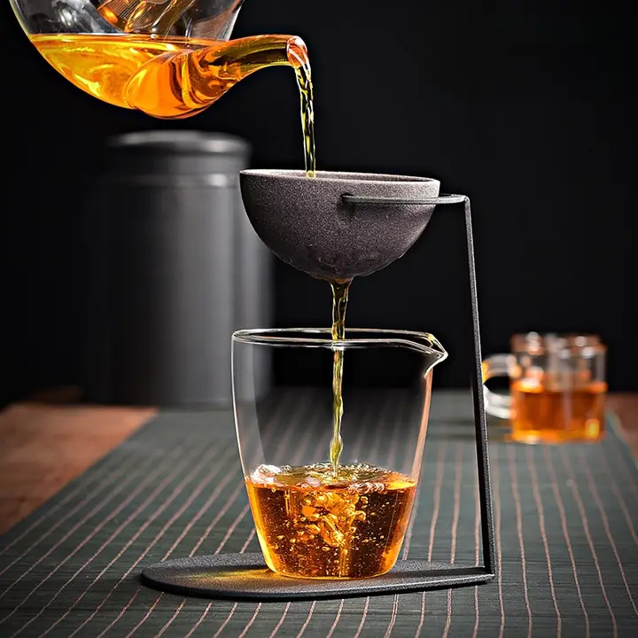 無孔茶漏れアルミミネラルストーンガラスフェアカップ