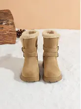 厚底雪地靴【防滑・中筒・加绒・冬用】