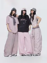 春向けストリートスタイル Tシャツ【スウィートピンク・長パンツ・男女兼用】