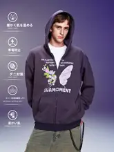 パーカー メンズ ニット クロー 花柄 蝶々 プリント アメリカンスタイル ストリート 秋 アウター「SuaMoment」