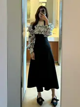 露肩デザインの花柄フリルスリーブドレス【ウエスト絞り・女性用】