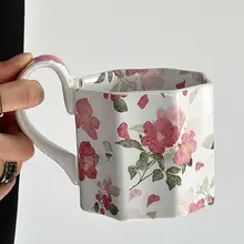 Oranges 限定油絵風ピンクバラデザインの陶磁器マグカップ【大容量・ギフト向け】