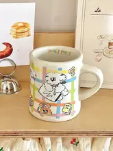 かわいい犬デザイン マグカップ【陶製・高温耐性・インスタ風】