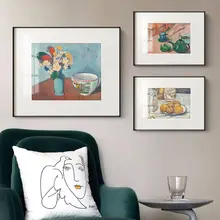 フランス風アートレストラン壁面装飾画【北欧スタイル・静物画・フルーツと花瓶】