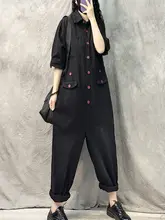 春夏用 デニムオーバーオール【工装スタイル・カジュアル・レトロデザイン・大きいサイズ】（セットアップ対応）