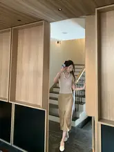 Wcouture 秋冬用オリジナル シンプルな高ウエストレザー直筒スカート【クリーミーな質感】