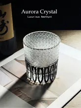 江戸切子風デザインの人造水晶酒杯【高級感・ギフトボックス付き】