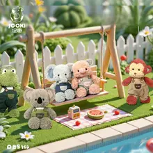 可愛いゾウのぬいぐるみ【サロペット風・抱き枕・女の子向けギフト】