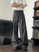 デザイン性に優れた褶皺ストレートパンツ【フィット・カジュアル】
