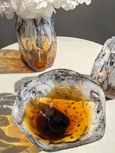 フラワーベース ガラス グラデーション アンバー アメリカン風 上品 おしゃれ リビング 玄関 生け花 インテリア 置物