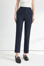 LINGMOON 職業用ストレートスーツパンツ【女性用・通勤・ブラック】