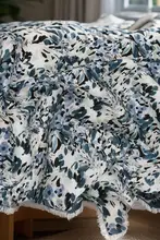 油絵風花柄 アイルランド製リネンシルク生地【柔らかく滑らか】
