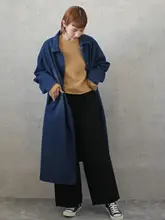 日系デザイン ゆったりシルエットのデニム風コート【春秋用・女性用】