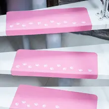 滑り止め付き 木製階段マット【自粘タイプ・夜光・くまの爪デザイン】