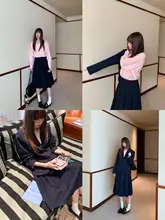 個性的なデザインのAラインミディスカート【秋用・プリーツ・小柄向け】