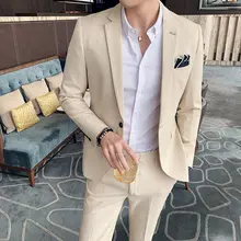メンズスリムフィットカジュアルジャケット【落ち着いたデザイン・結婚式用】（セットアップ対応）