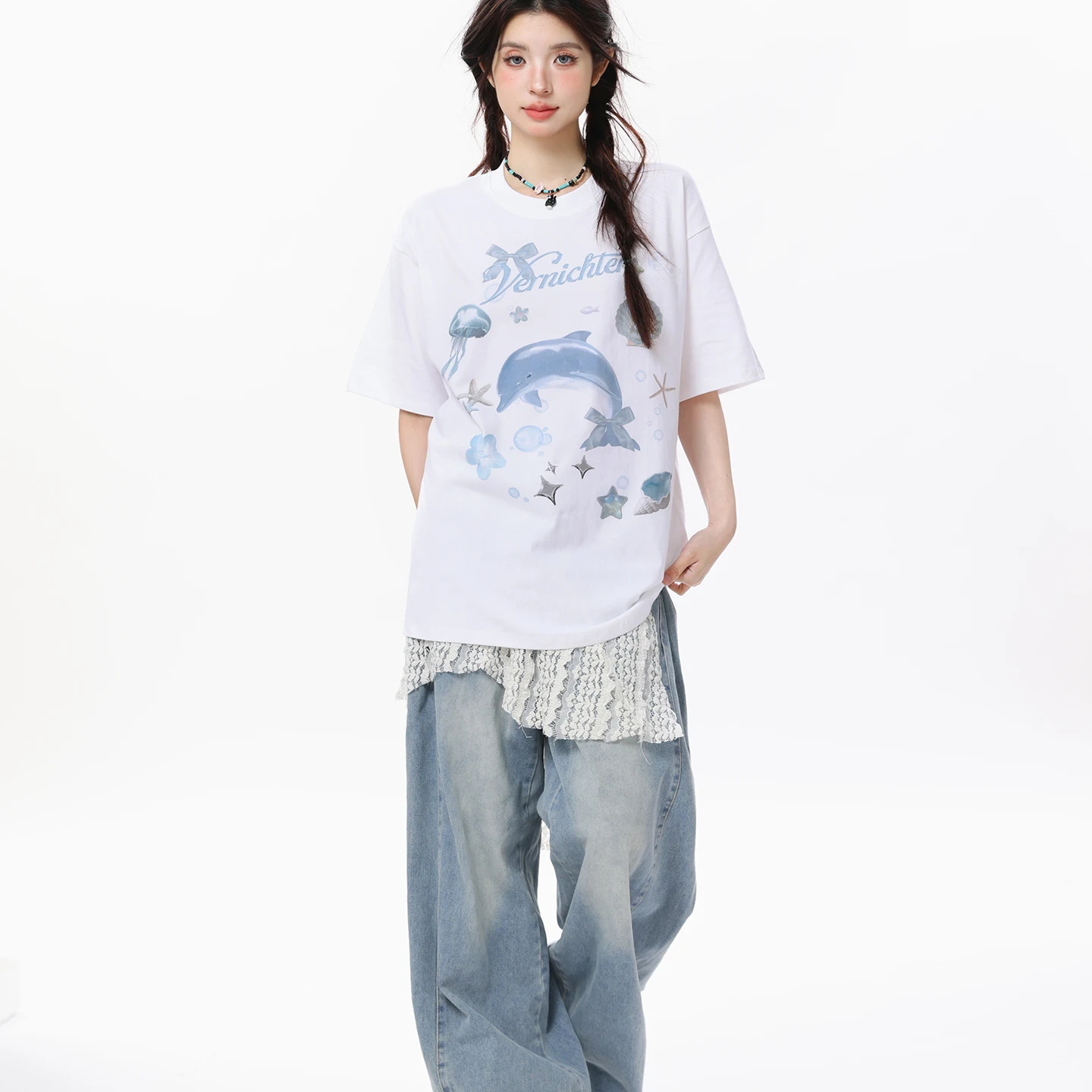 東京秋葉原アニメで人気のカジュアルプリントTシャツ：女性向けルーズフィットデザインの実用性とシーン別適用