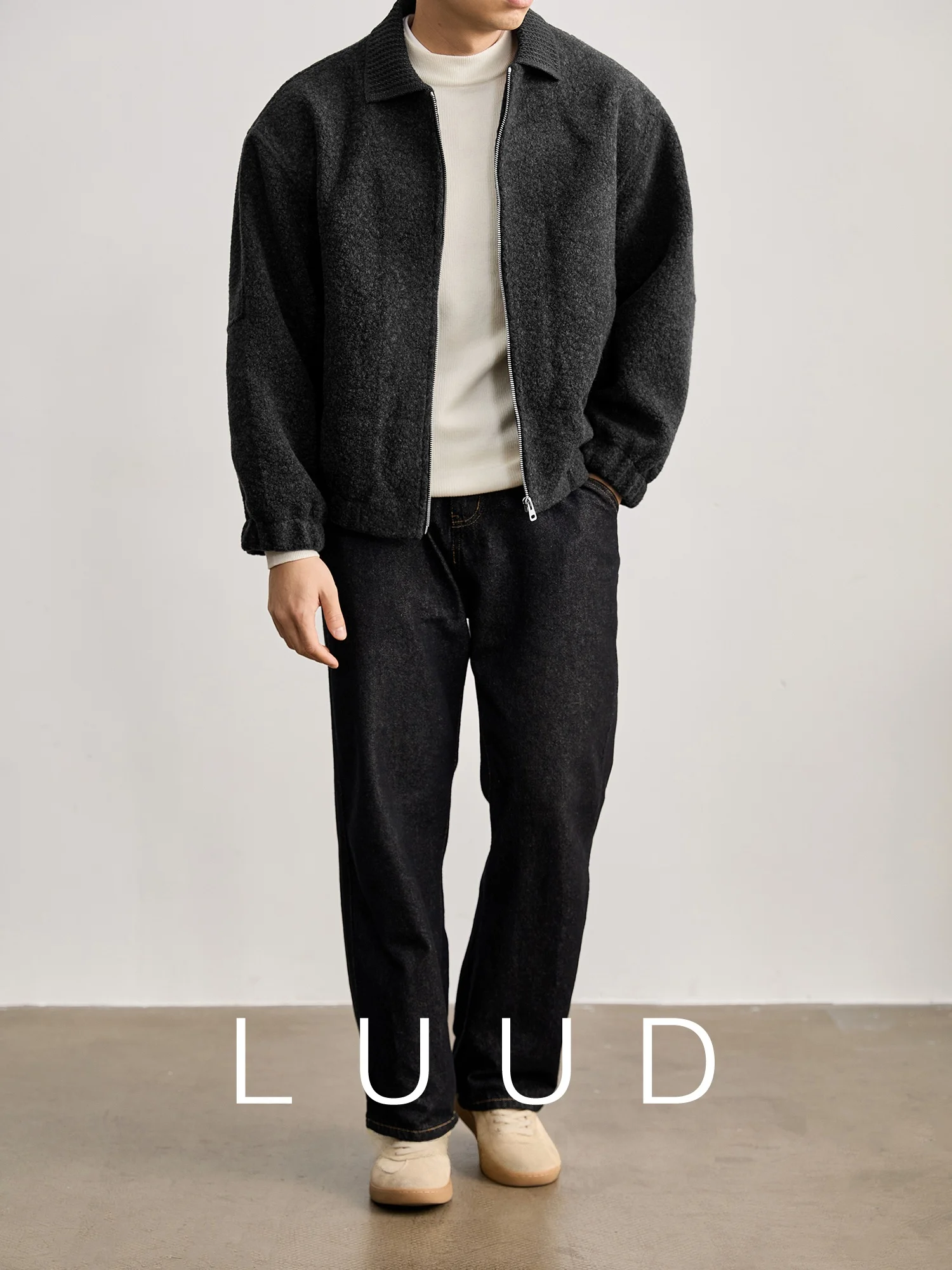 黒パーカーメンズの選定基準：LUUDの毛绒ニットアウターが冬の着心地をどう改善す るか