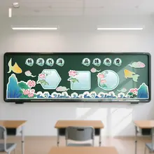 国風 月テーマの黒板報【春節 教室装飾用】
