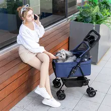 ペットカート 犬 猫 折りたたみ式 軽量 分離式ケージ お出かけ用 小型
