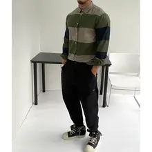 コットンリネンストライプ長袖シャツ【フィット感・おしゃれなカラーコンビネーション】
