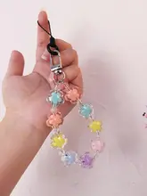 多彩なマカロンカラーのスマホ用ストラップ【ショートタイプ・腕掛け・女子向け・防失スタイル】